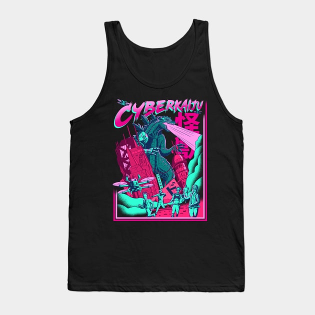 Cyber Kaiju - Godzilla Tank Top by Sachpica